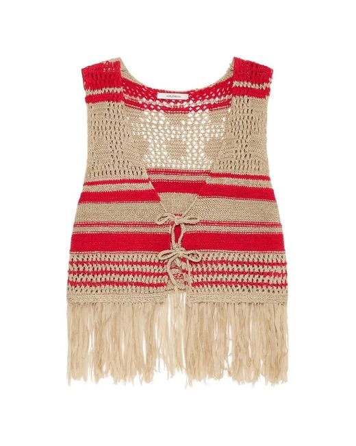 Maliparmi Red Stiped Waistcoat