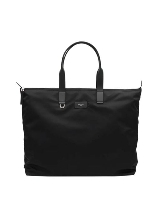 Dolce & Gabbana Black Zip-Up Tote Bag for men
