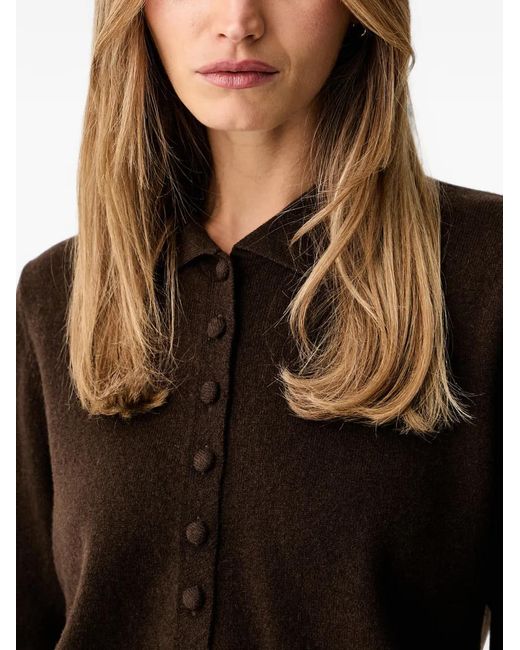 ViCOLO Black Button-Up Polo-Collar Cardigan