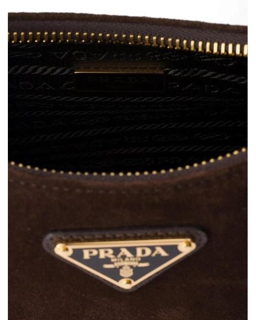 Prada Brown Re-Edition 2005 Suede Shoulder Bag