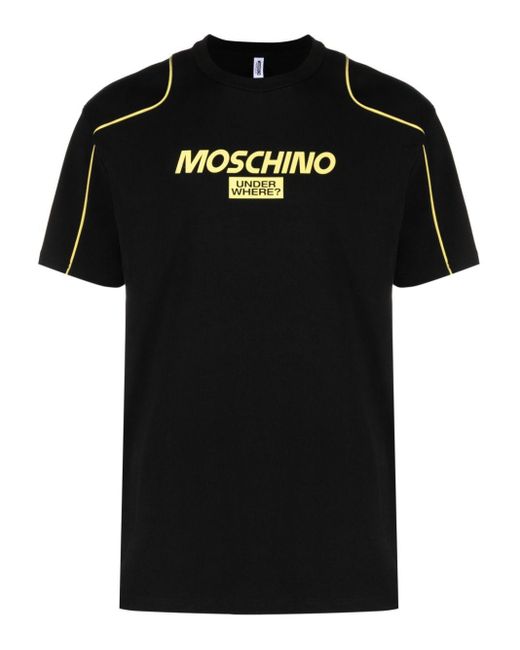 T-shirt con bordi a contrasto di Moschino in Black da Uomo