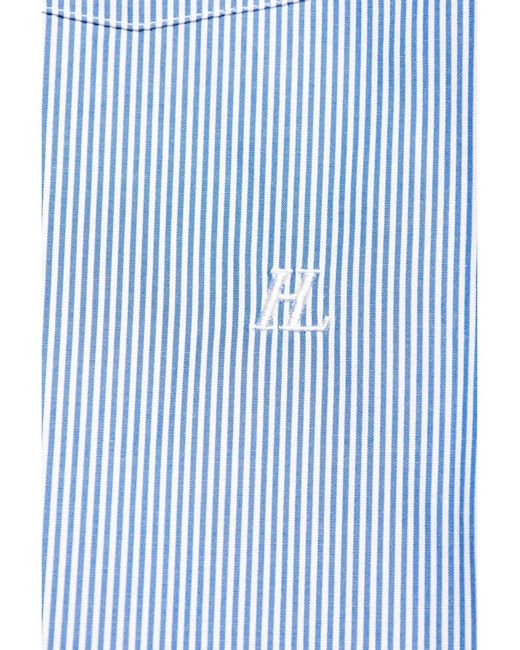 Helmut Lang Blue Striped Cotton Shirt for men