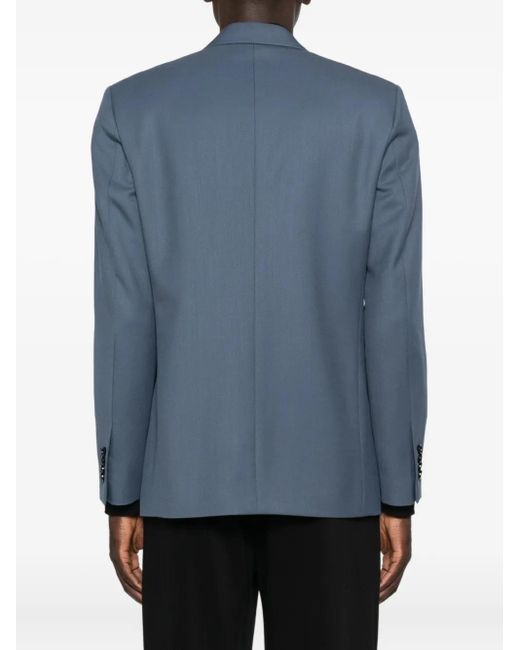 Lardini Blue Double-Breasted Wool Jacket for men