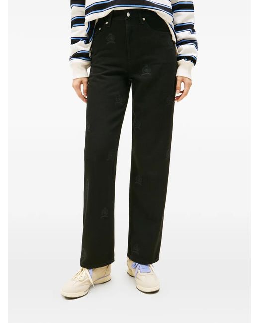 Tommy Hilfiger Black Patterned Trousers