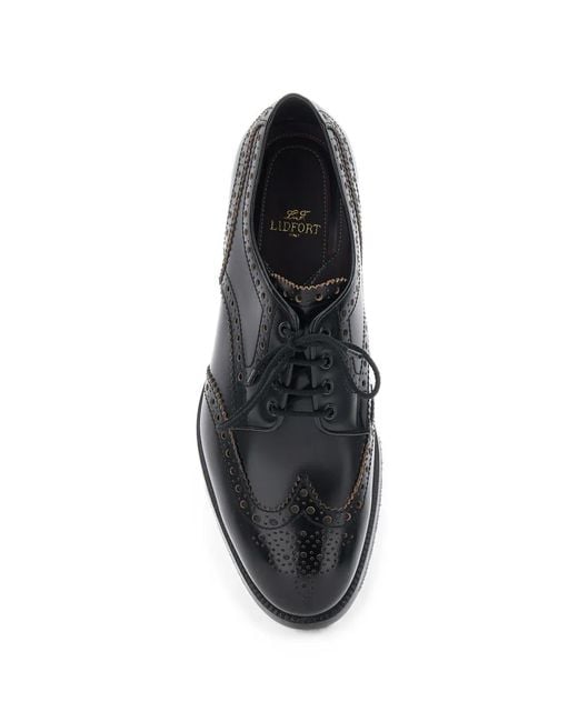 Derby Stringate di Lidfort in Black da Uomo