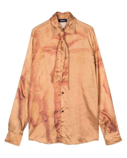 Egonlab Orange Satin-finish Long-sleeve Shirt for men