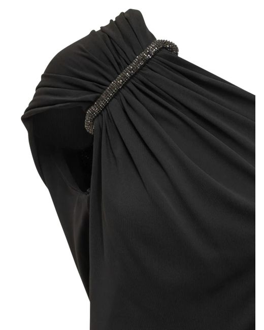 Tom Ford Black One-Shoulder Embellished Midi Dress