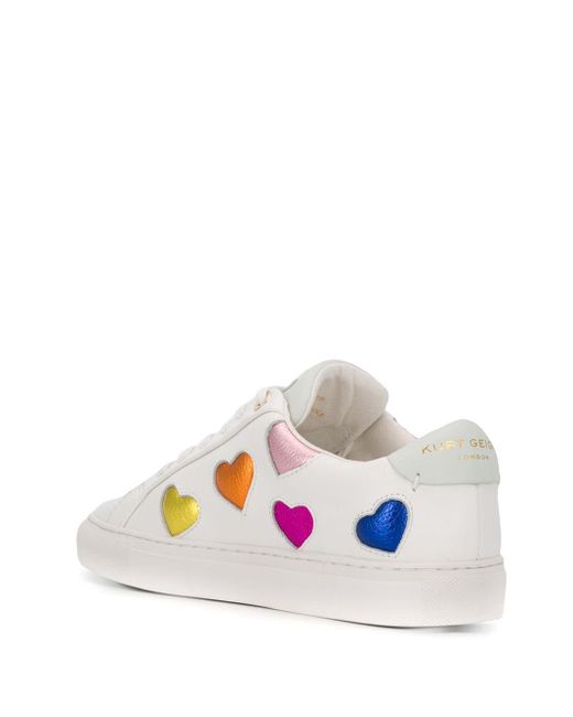 Kurt Geiger Lane Love Heart Leather Trainers in White - Save 25% - Lyst