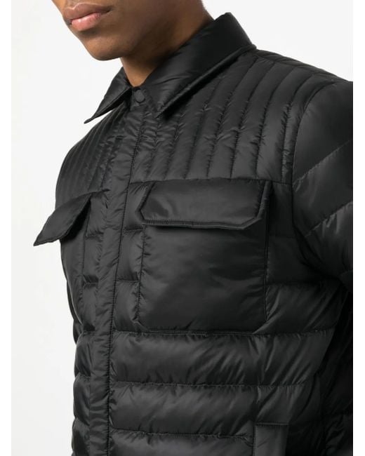 Kiton Black Padded Quilted Shirt Jacket for men