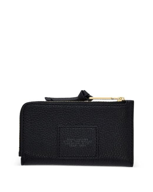 Marc Jacobs Black Embossed Zip Leather Wallet