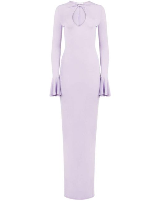 Nina Ricci Purple Jersey-Maxikleid mit Twist-Detail