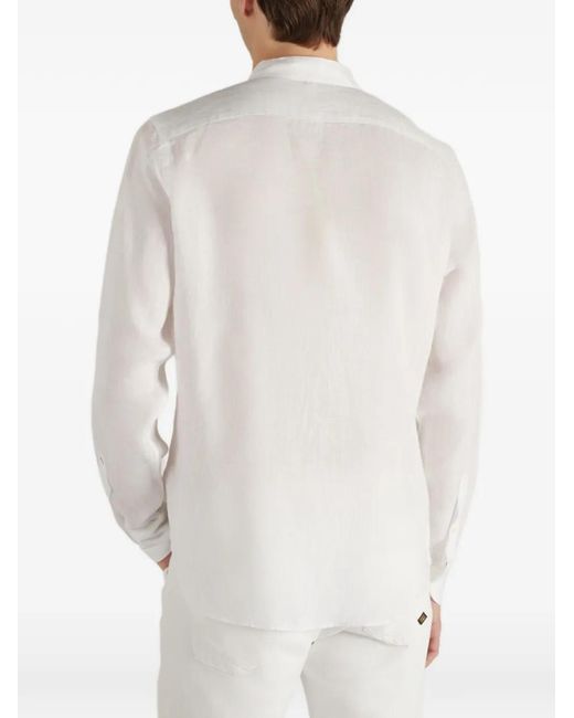 Glanshirt White Band-Collar Shirt for men