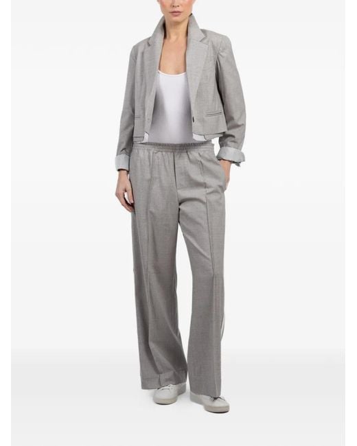 WE-AR4 Gray Cropped Single-Breasted Jacket