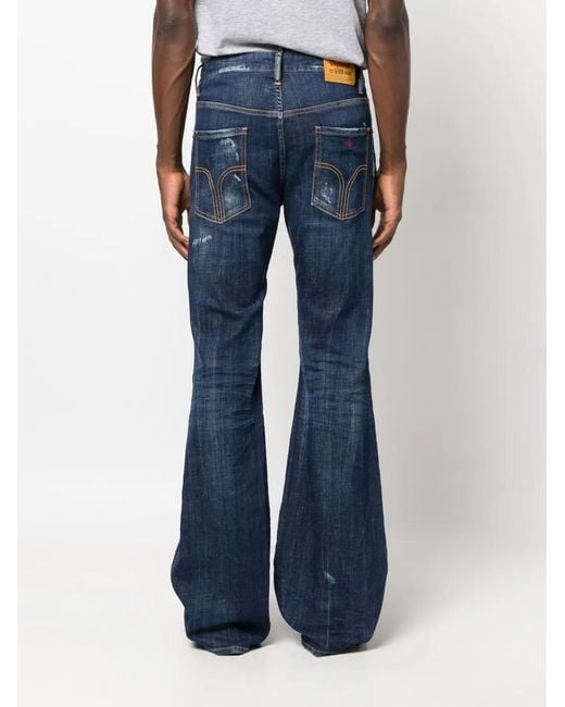 DSquared² Blue Mid-Rise Flared Jeans for men