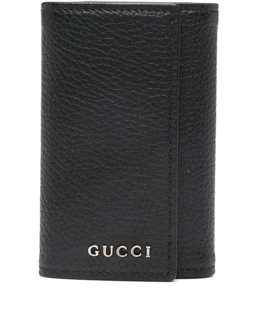Gucci Black Logo-Embellished Leather Keyholder for men