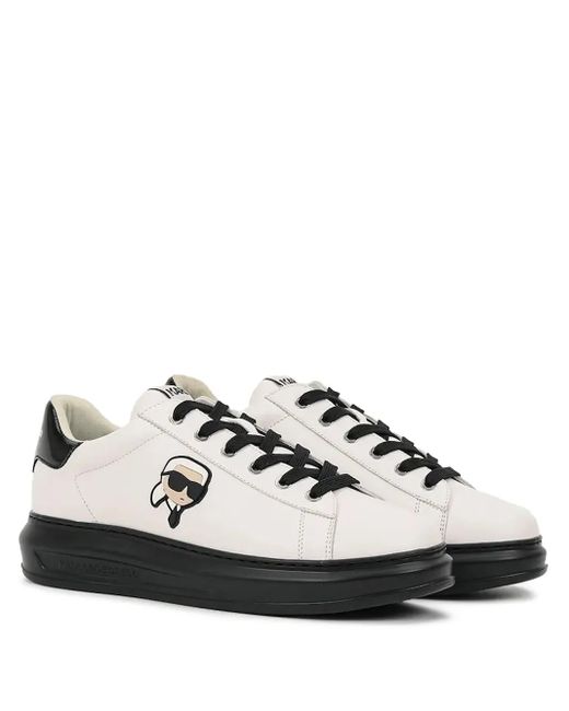 メンズ Karl Lagerfeld ロゴ プラットフォーム スニーカー White