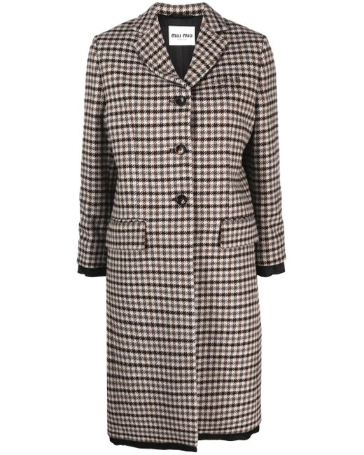 Miu Miu Jas Met Pied-De-Poule Print in het Gray