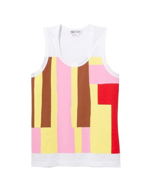 Comme des Garçons White Geometric Graphic Top