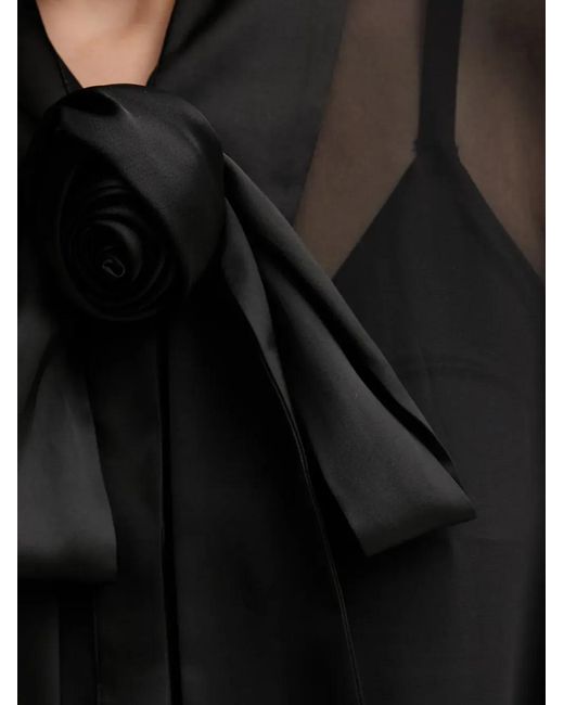 Gestuz Black Gzlynne Bow Sheer Blouse