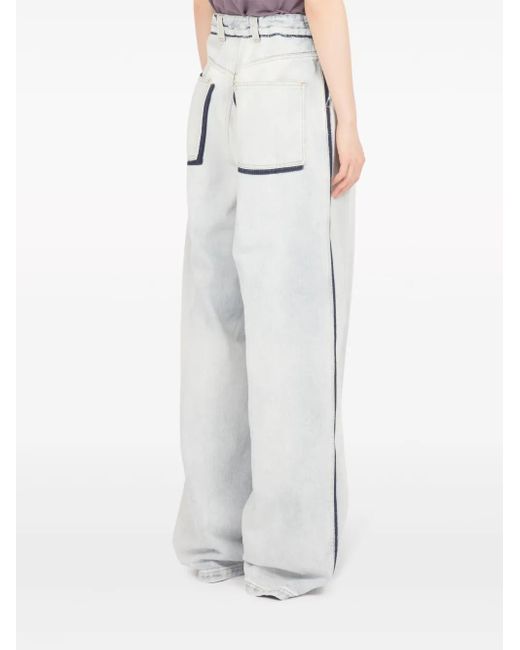 Maison Margiela White Wide-Leg Denim Jeasn