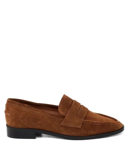 Atp Atelier Brown Airola Almond-Toe Strap Loafers