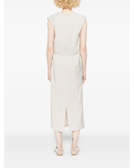 Phisique Du Role White Twisted-Design Midi Dress