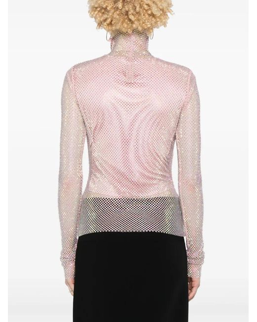 Sportmax Pink "Valdai" T-Shirt With Rhinestones