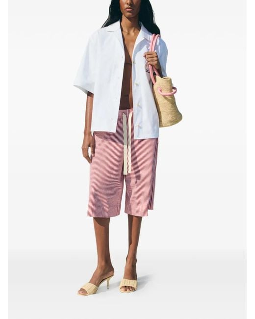 Jacquemus Pink Striped Drawstring Shorts