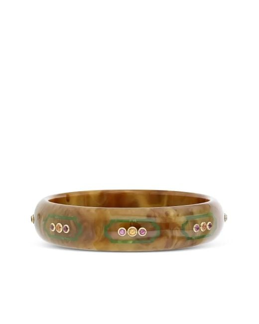 Mark Davis Brown 18K Bakelite And Rhodolite Bracelet