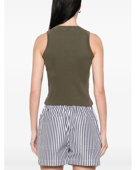 Off-White c/o Virgil Abloh Green Ribbed Tank Top
