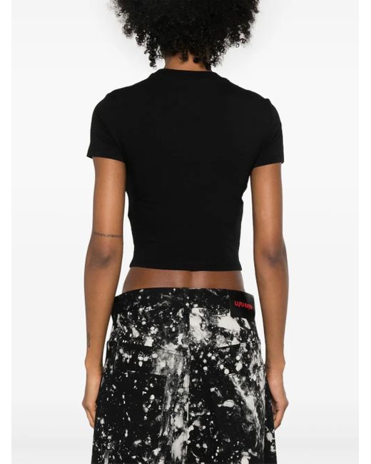 Versace Jeans Couture Black Chromo Couture Cropped T-Shirt