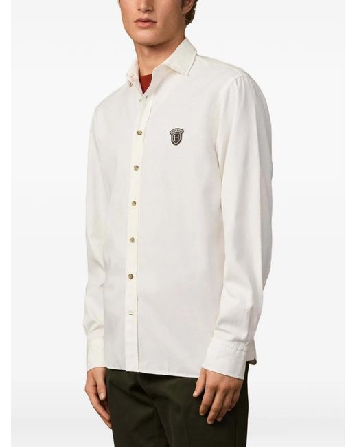 Hackett White Twill Badge Shirt for men