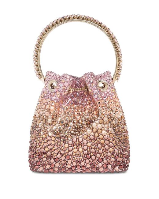 Jimmy Choo Pink Bon Bon Crystal Satin Bag