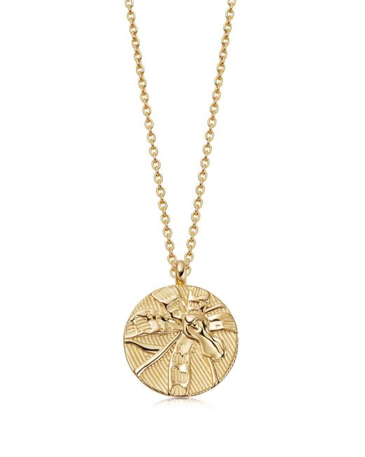 Collar Terra Loved en oro vermeil reciclado de 18 ct con medallón Astley Clarke de color Metallic