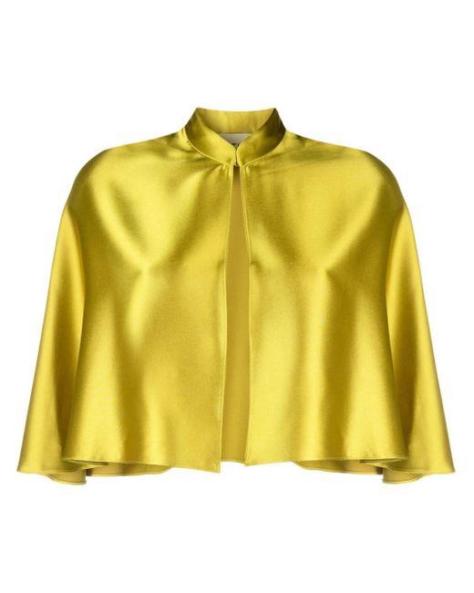 Atu Body Couture Yellow Stand-up Collar Satin Cape