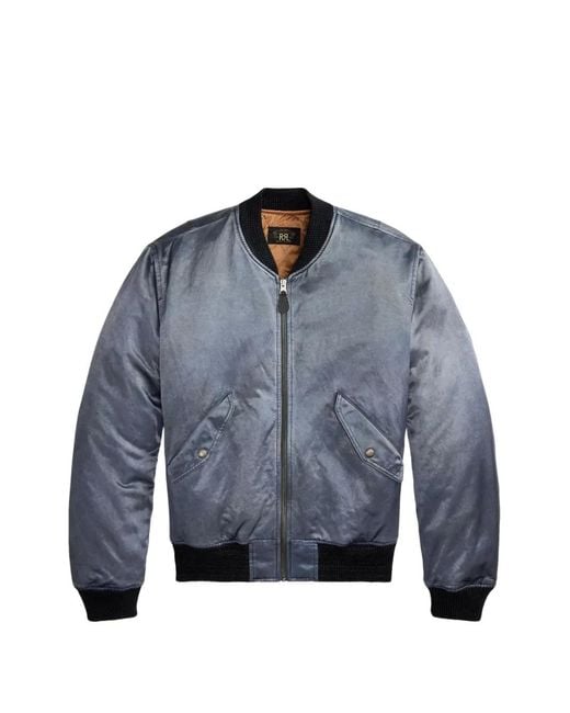 RRL Blue Airplane-Embroidered Bomber Jacket for men