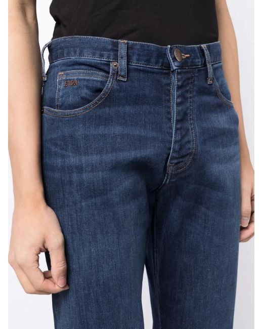 Emporio Armani Blue J21 Straight-Leg Jeans for men