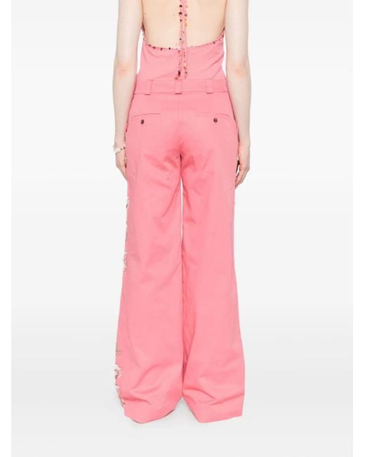Christopher Esber Pink Straight-Leg Trousers