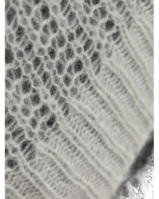 Fabiana Filippi White V-Neck Open Knit Sweater