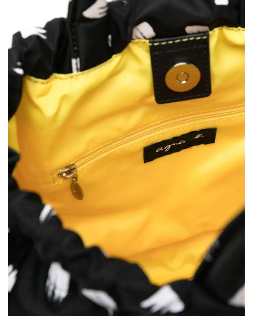 Agnes B. Black Printed Backpack for men