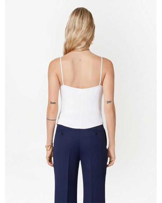 AMI White V Neck Tank Top