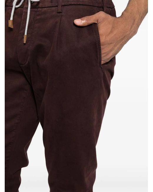 Eleventy Broek Met Toelopende Pijpen in het Red voor heren