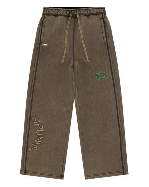 A Bathing Ape Green Embroidered Track Pants