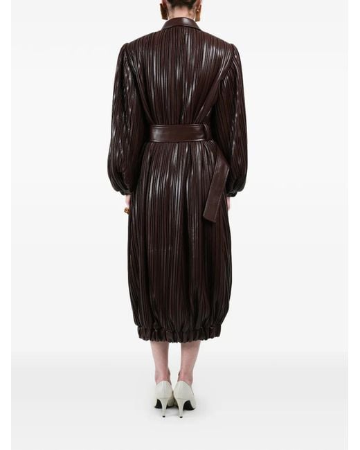 ROWEN ROSE Black Pleated Long Bomber Coat