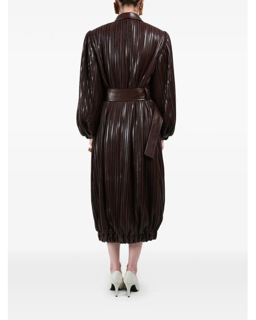 ROWEN ROSE Black Pleated Long Bomber Coat