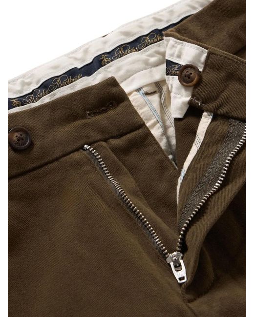 Brooks Brothers Brown Pressed-Crease Tapered Trousers for men