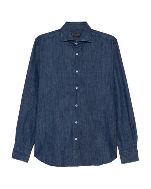 Dell'Oglio Blue Buttoned Shirt for men