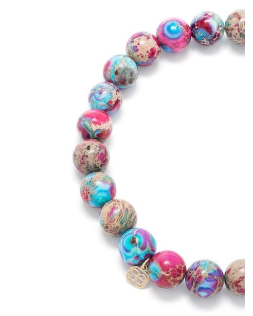 Bracelets Evil Eye en or 14ct à perles Sydney Evan pour homme en coloris Pink