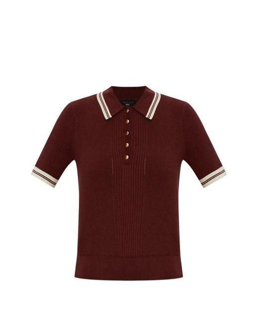 Rag & Bone Purple Laurie Polo Shirt