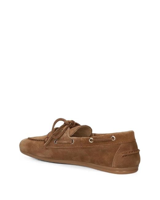 POSA Brown Lace-Up Suede Loafers